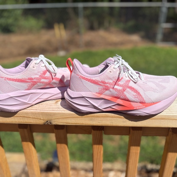 Asics Women's Pink and Red Athletic Shoes - Picture 1 of 6